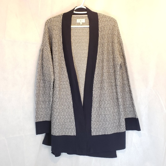 Lou & Grey Sweaters - Lou & Grey Navy Gray Knit Open Front Cardigan
